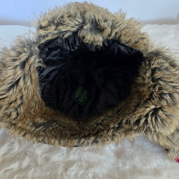 Women's John Deere Plaid Trapper Hat One Size Pink Black Faux Fur - Picture 8 of 12